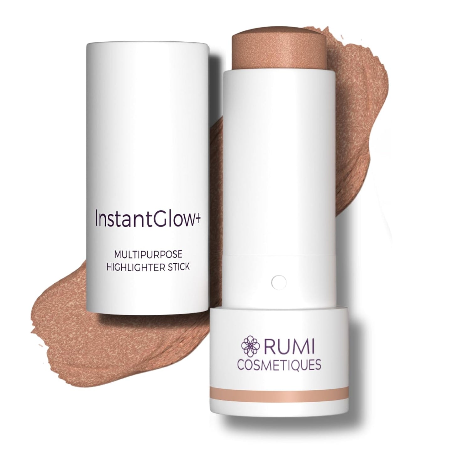 InstantGlow+ 4-in-1 Highlighter Stick for Mature Women - Nourishing Radiant Glow for Face & Shoulders | Cinnamon