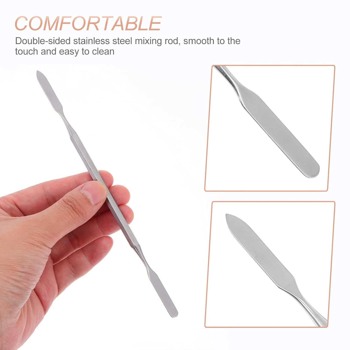 Stainless Steel Depotting Spatula Set - 4 Makeup Tools for Mixing Cosmetics | Durable & Easy to Clean