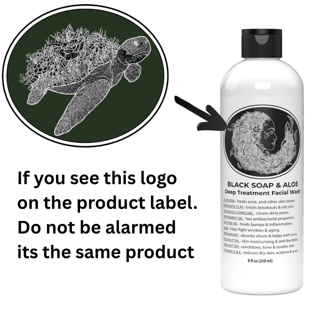 Natural Black Soap with Aloe | Helps With Bumps Dark Spot for Face Paraben Free | All Natural Ingredients Liquid Soap