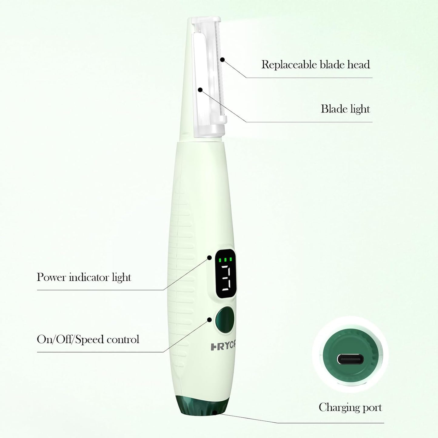 Sonic Dermaplaning Tool - Rechargeable Face Exfoliator with 22,000 Vibrations/Min | 12 Blades for Painless Peach Fuzz Removal