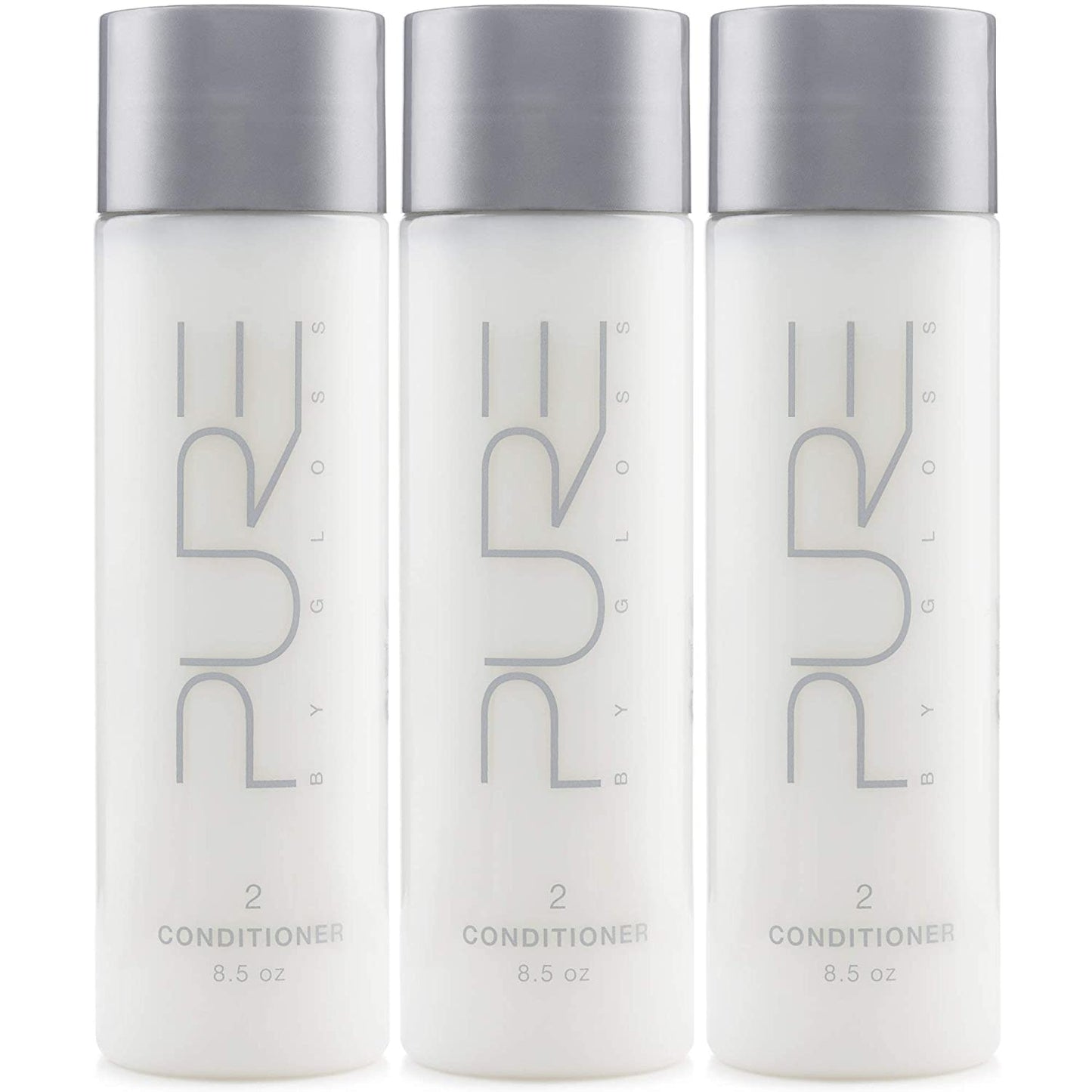 Pure By Gloss Conditioner - Fresh Lemon Scent for All Hair Types | 8.5oz Each - Moisturizing & Detangling Formula - 3 Pack