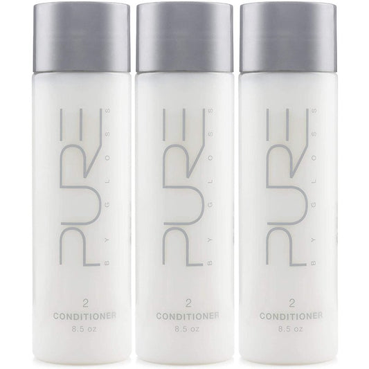 Pure By Gloss Conditioner - Fresh Lemon Scent for All Hair Types | 8.5oz Each - Moisturizing & Detangling Formula - 3 Pack
