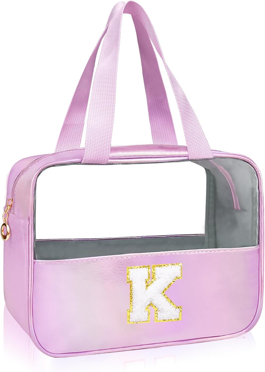 Personalized Pink Clear Makeup Bag - Large Cosmetic Organizer for Travel | Ideal Gift for Women & Girls