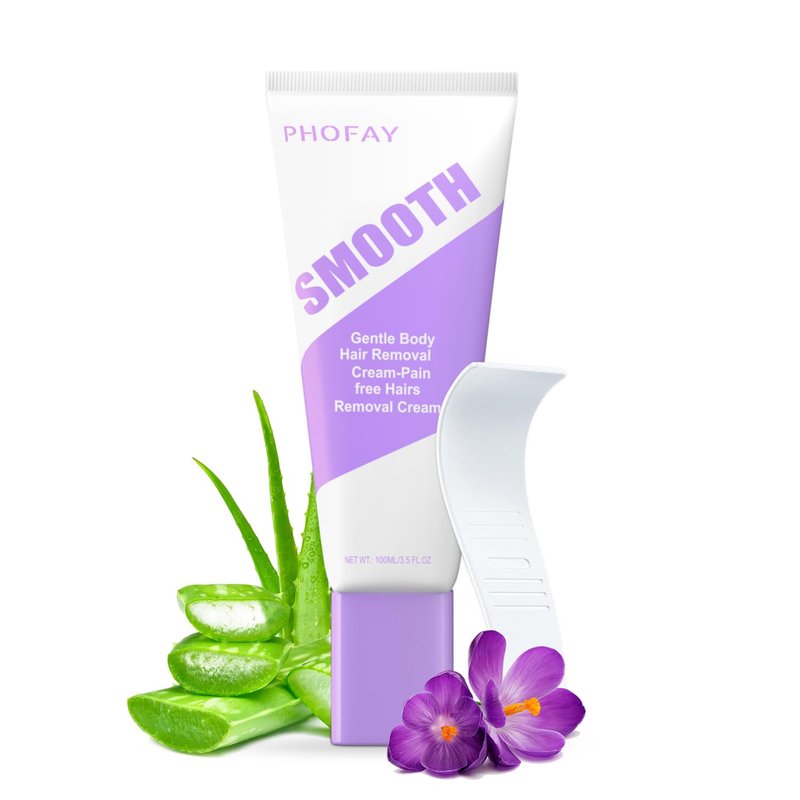 PHOFAY Hair Removal Cream for Men and Women Sensitive Skin– Fast-Acting Gentle Depilatory Dermatologist-Recommended with Aloe & Hyaluronic Acid Travel Size(3.5 Ounce (Pack of 1))