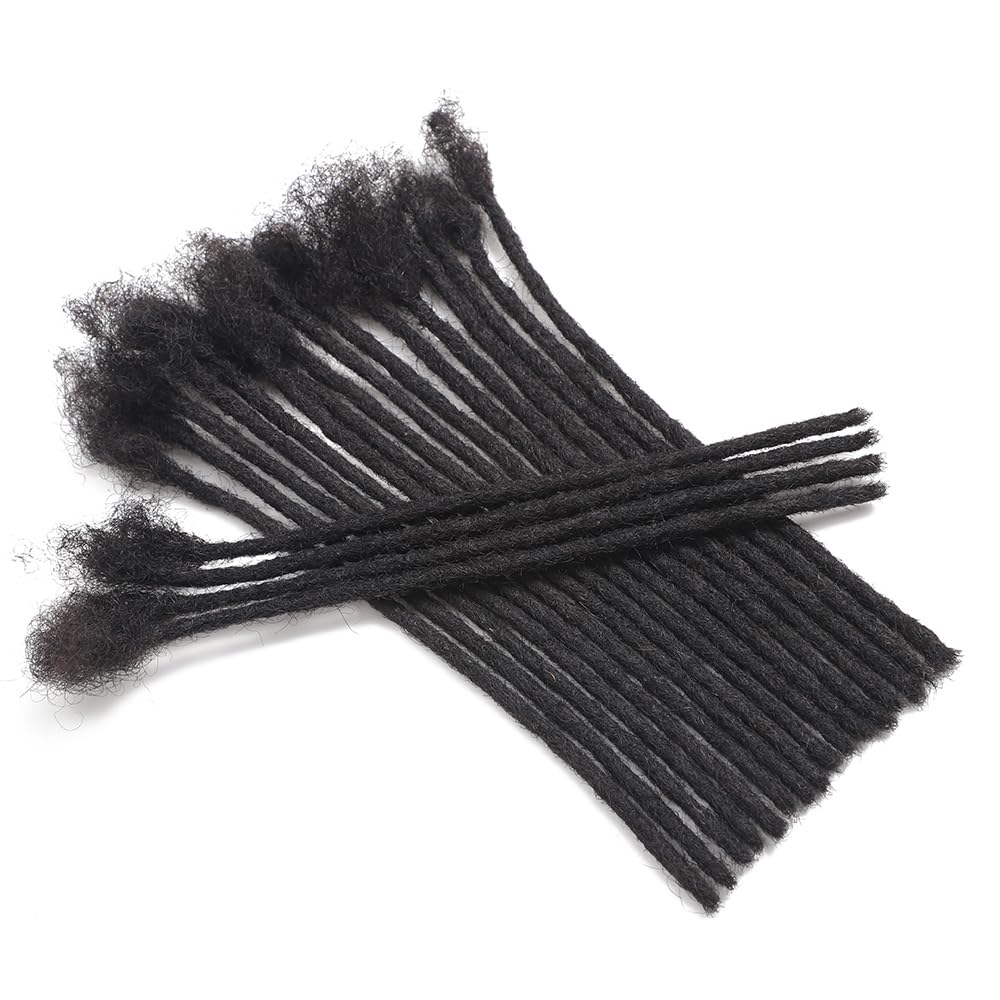 Dreadlock Extensions - 100% Human Hair, Handmade Permanent Locs | 30 Strands, 4 Inch, Can Be Dyed & Curled