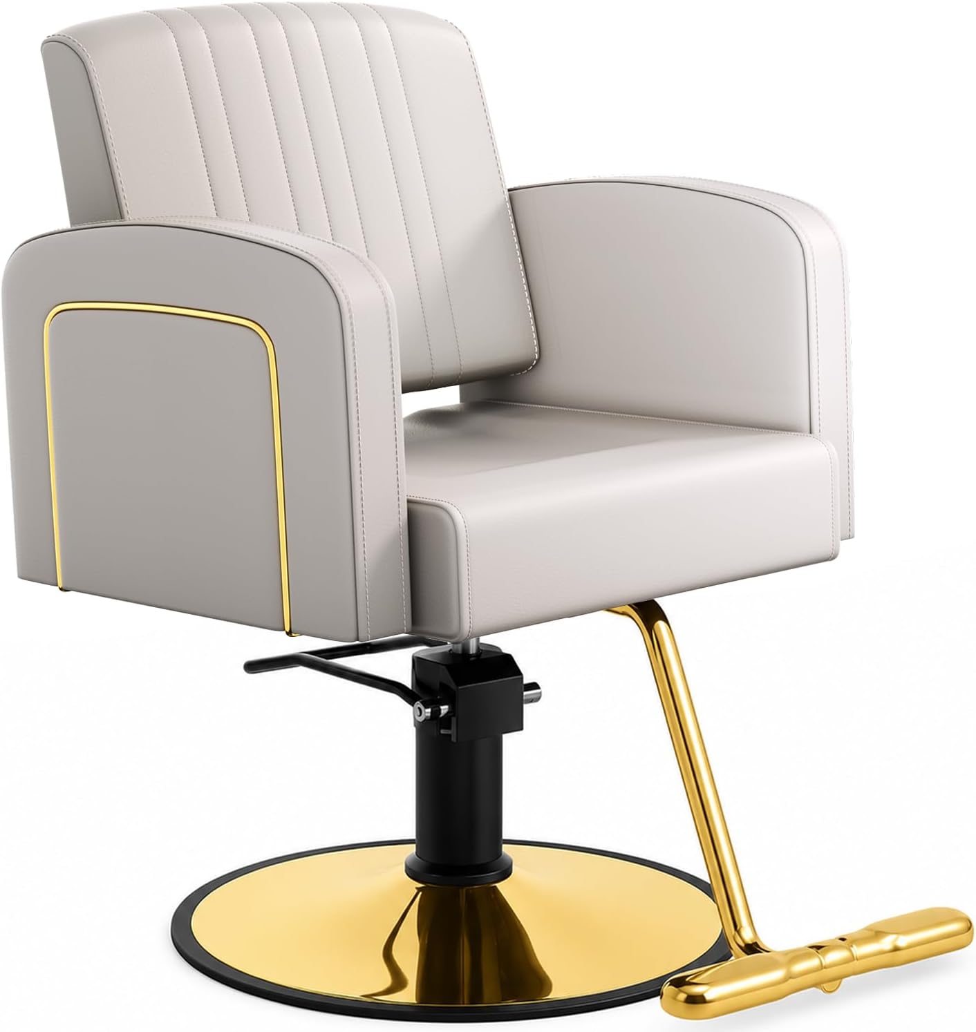 Reclining Salon Barber Chair - 360° Swivel, Adjustable Height, Heavy Duty Hydraulic | Matte Black