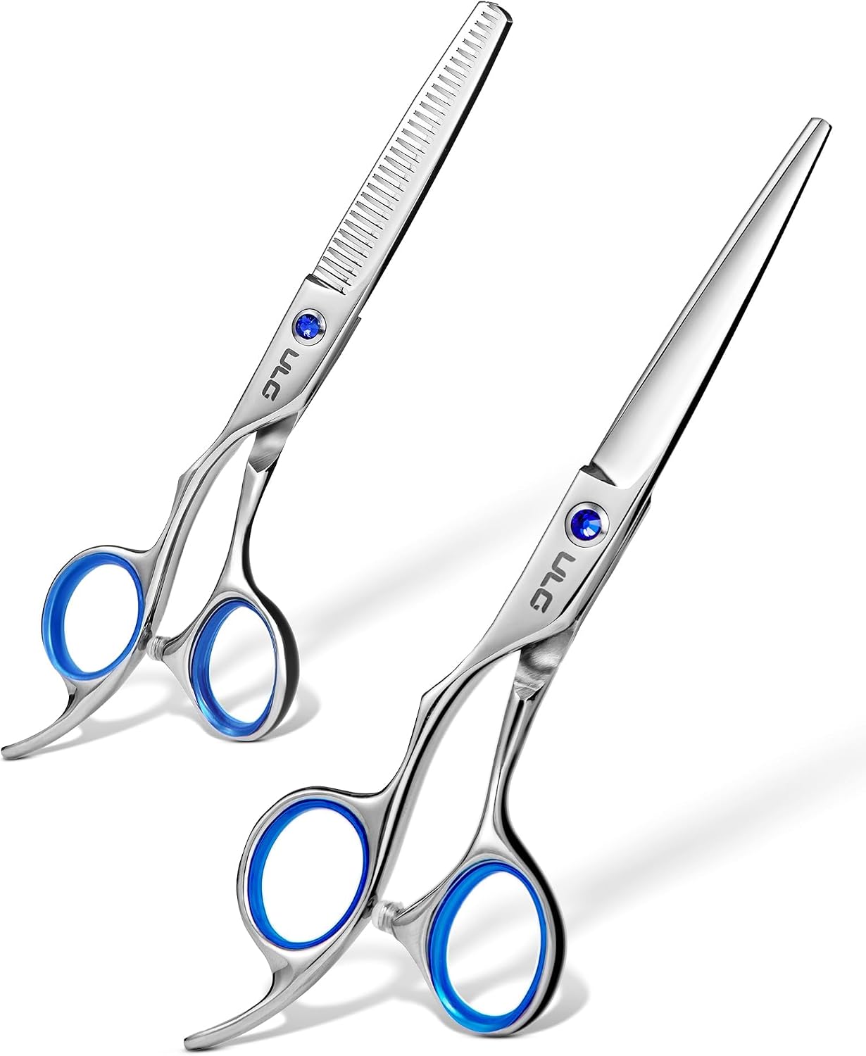 Professional Hair Cutting Scissors Kit - Thinning Shears & Razor Edge | 6.5 Inch Japanese Stainless Steel, Black
