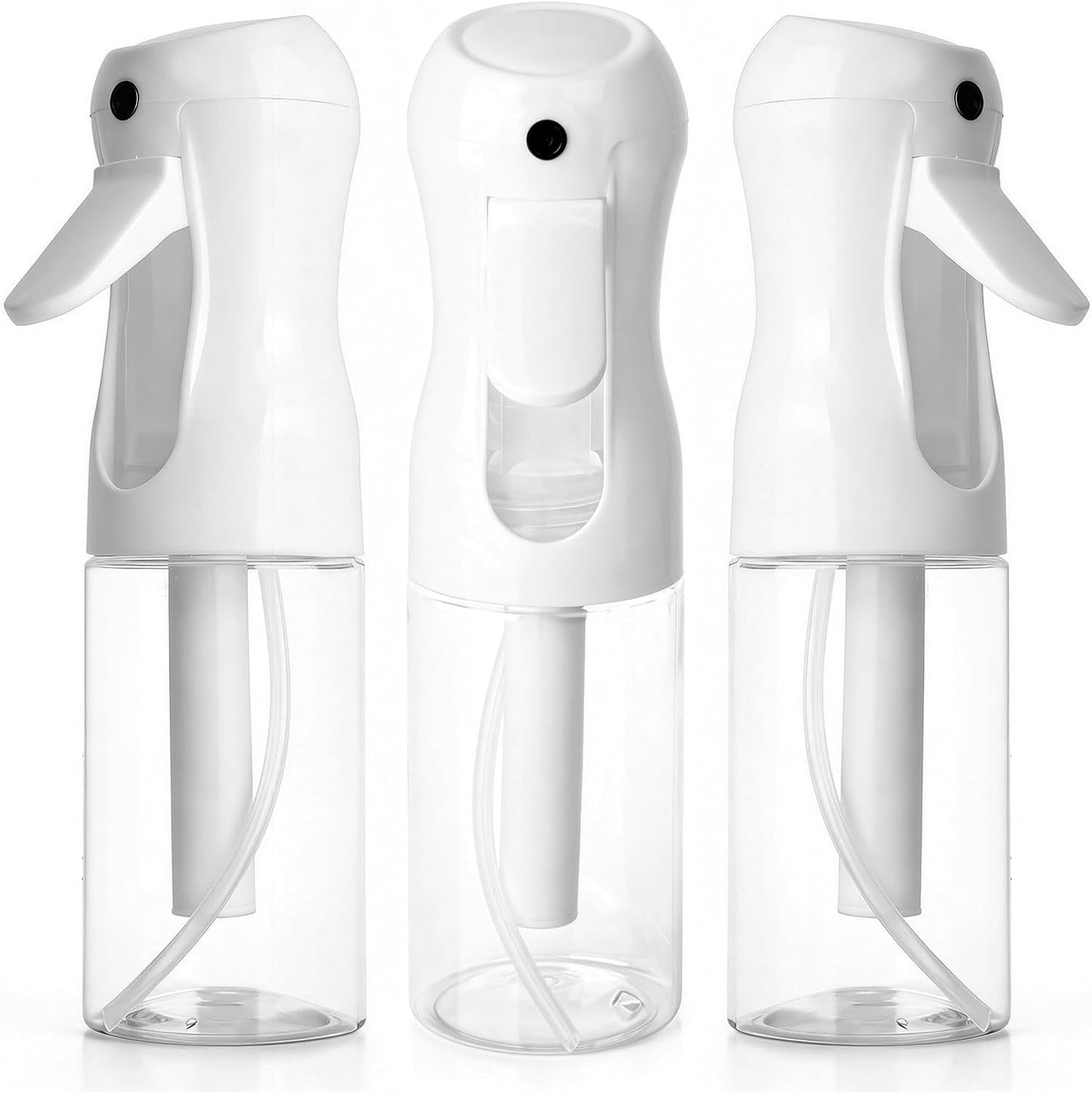 Continuous Spray Bottles for Hair | Ultra Fine Mister for Hair Styling, Plants & Skin Care - 200ml Clear (Set of 3)