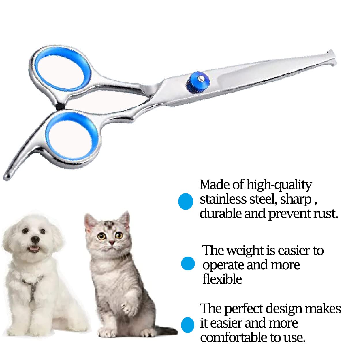 Dog Grooming Scissors, Stainless Steel Pets Grooming Shears
