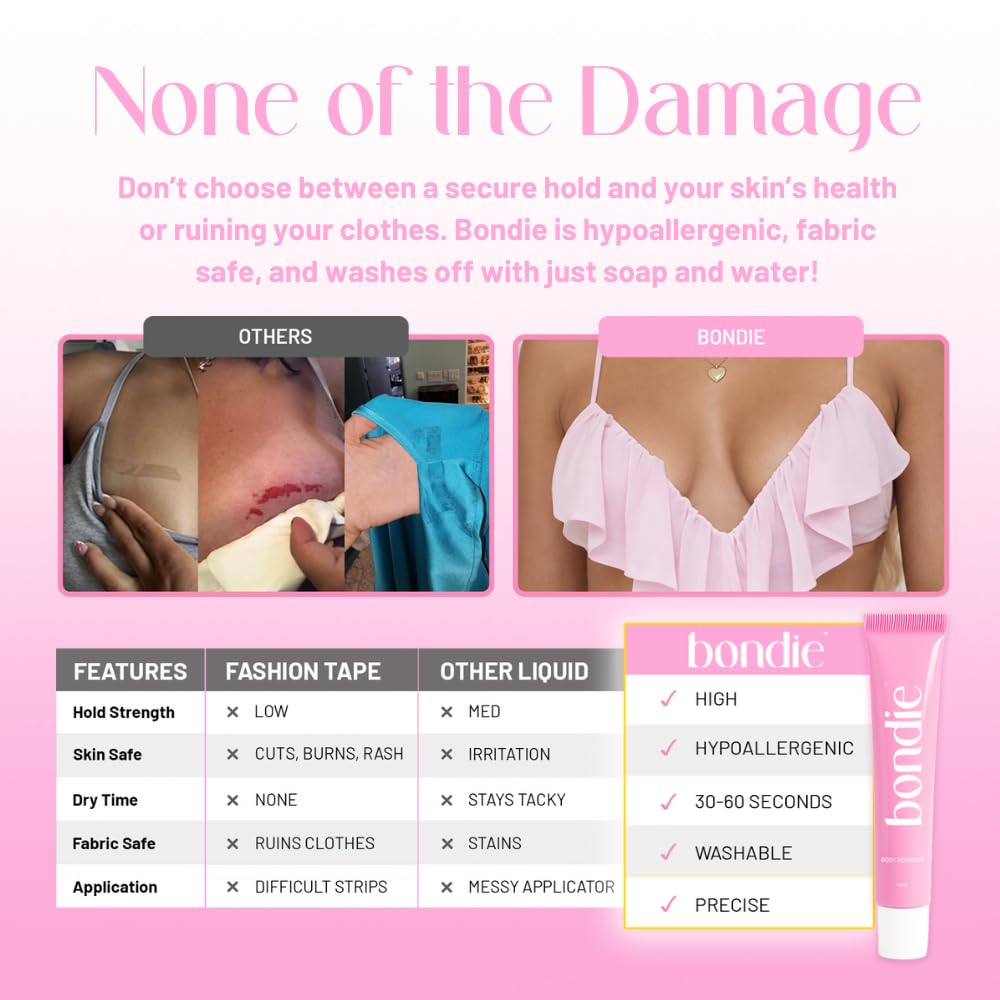 Liquid Body Adhesive | Fashion Tape for Strapless Dresses & Low-Cut Styles - Sweat-Proof, Fast-Drying - 20ml