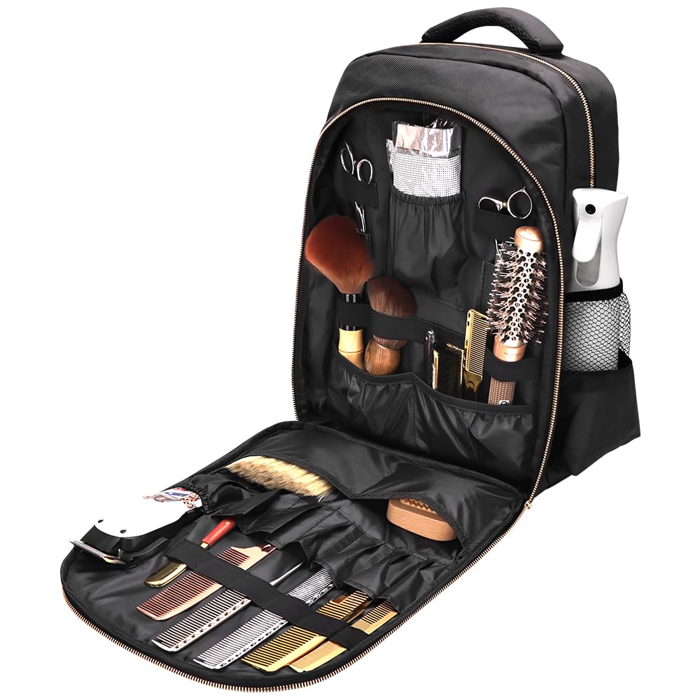 CGBARBER Barber Supplies Bag Organizer for Clippers and Supplies, Portable Hairstylist Clipper Backpack Travel Barber Shop Tools Bag