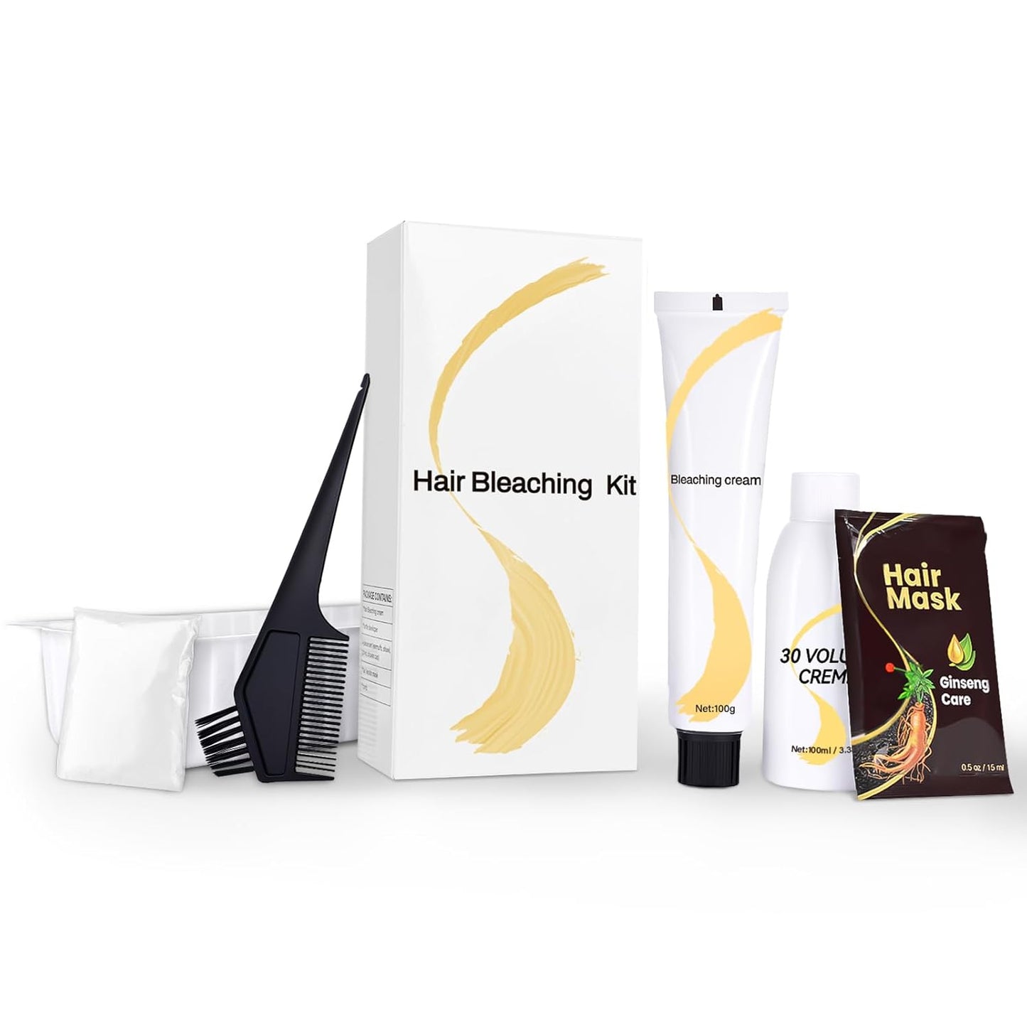 Gentle Cream Hair Bleach Kit - Ammonia-Free Hair Lightening, Lifts Up to 8 Levels | No-Drip Home Use