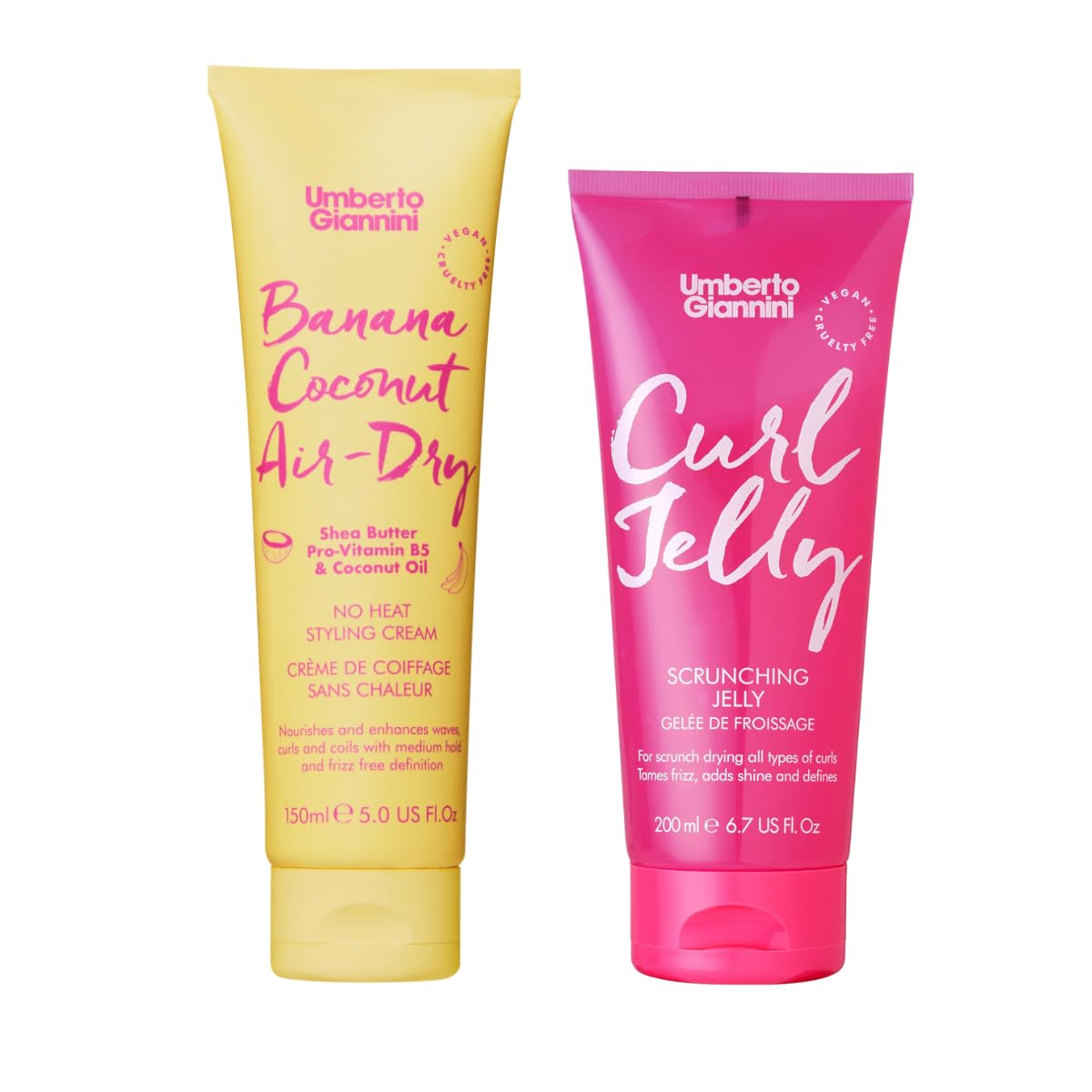 Umberto Giannini Banana Jelly Styling Gel - Strong Hold Curl & Slick Back Gel for Curly Hair | Anti-Frizz, Vegan, 200ml