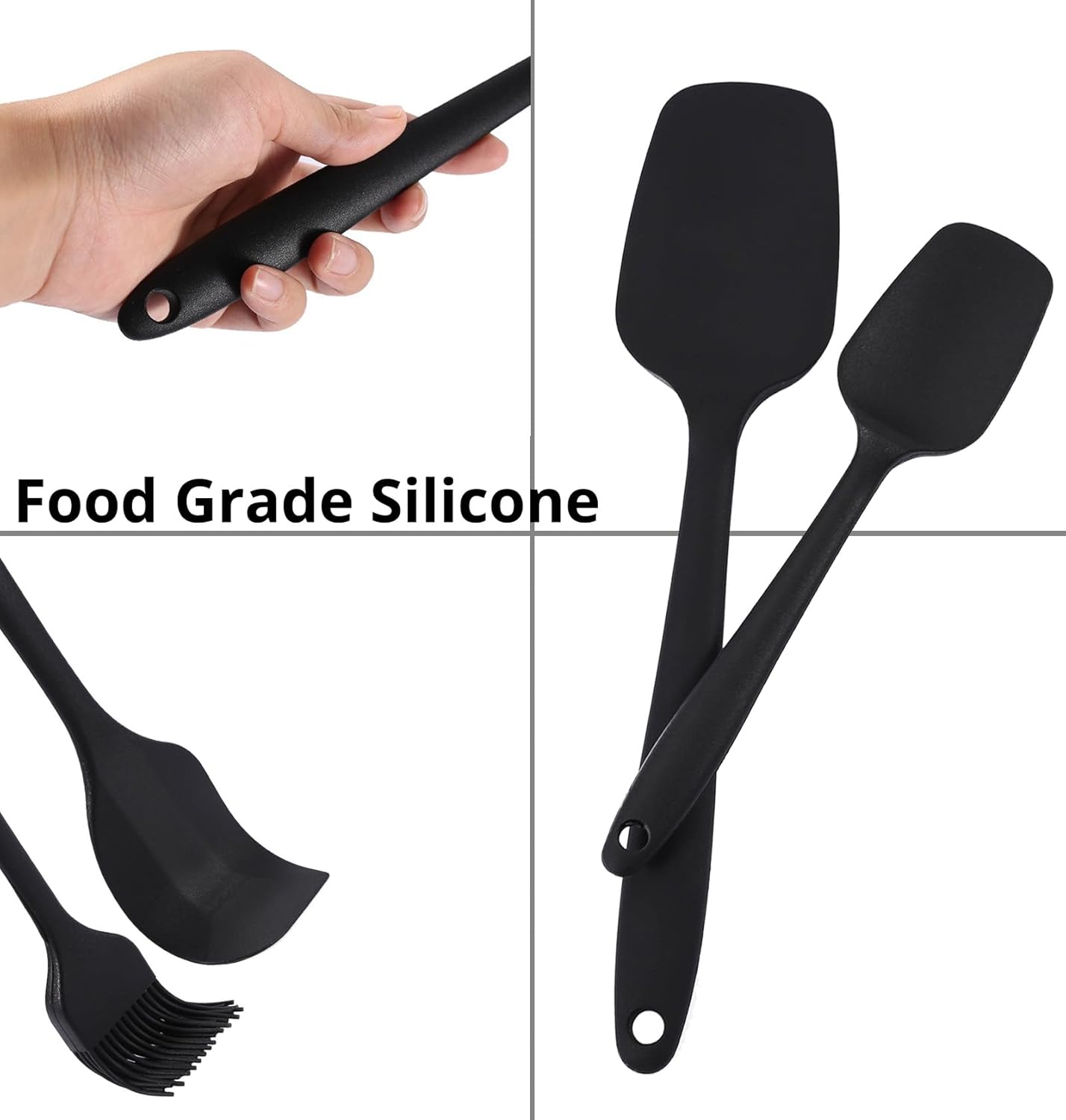 Silicone Spatula Set - 6 Heat Resistant Kitchen Spatulas | Non-Toxic, Ergonomic Grip for Nonstick Cookware