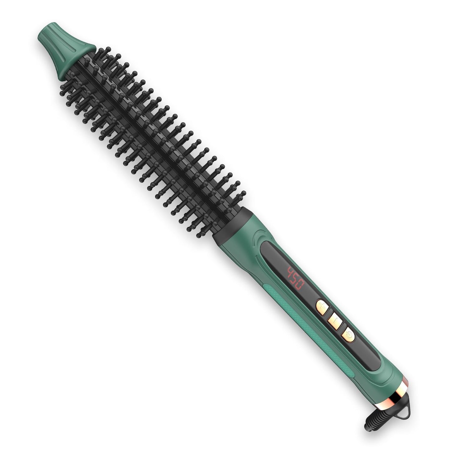 BANGMENG 3/4 Inch Barrel Thermal Round Brush, Volume Heat Styling Brush for Men and Women Medium Thin Curly Straight Hair, Heated Curling Iron,12 Temperature Setting (1.35 Inch with Bristles)