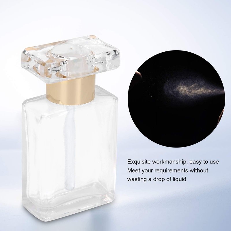 5pcs Clear Glass Empty Perfume Bottles, Travel Portable, Refillable Perfume Bottles, 17ml. Compact design, perfect for storing perfumes and essential oils.