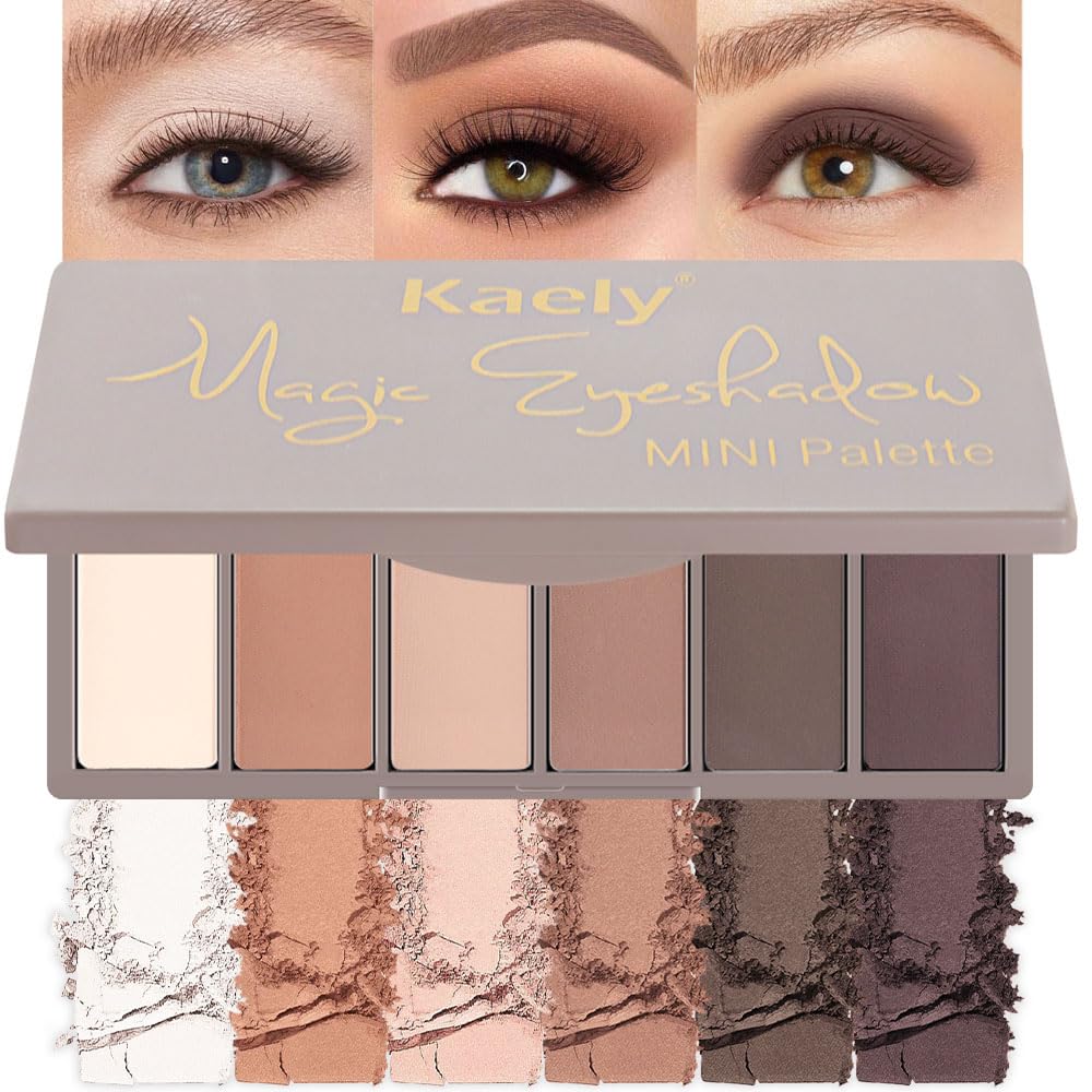 Eye Shadow Palette for Older Women - 6 Colors, High Pigment, Mini Travel Size | Green Eyes, Nude Pink, Rose Gold