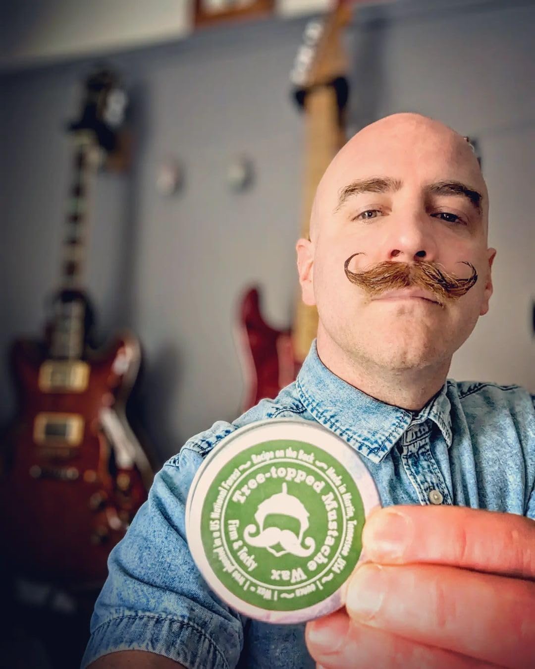 Green Beard Grmng Tree-topped Mustache Wax Tacky Firm - from