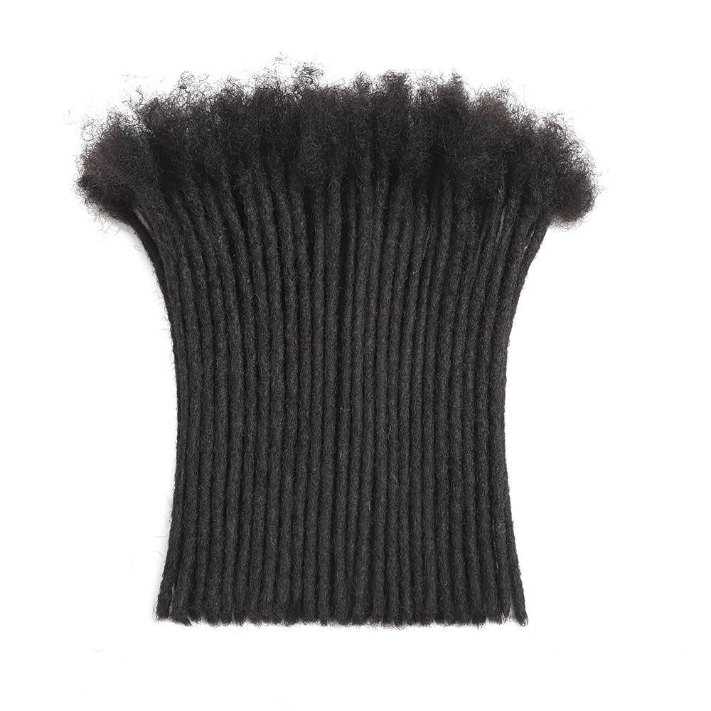 Dreadlock Extensions - 100% Human Hair, Handmade Permanent Locs | 30 Strands, 4 Inch, Can Be Dyed & Curled