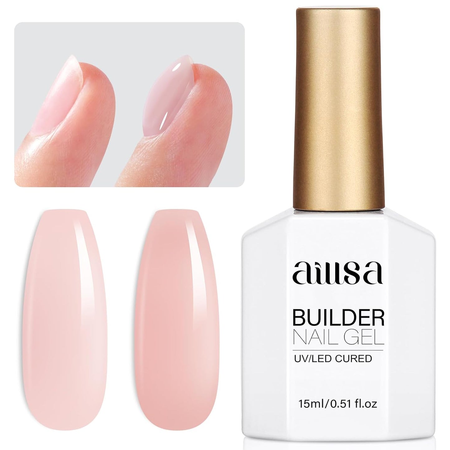 AILLSA Gel Nail Polish - Base & Top Coat for DIY Nail Art | Long-Lasting, High Gloss Shine, 0.51 Fl Oz