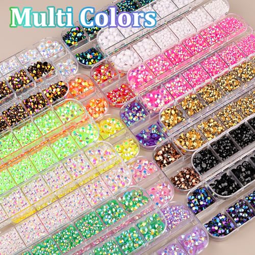 Orange AB Flatback Rhinestones with B7000 Glue Kit for Crafting