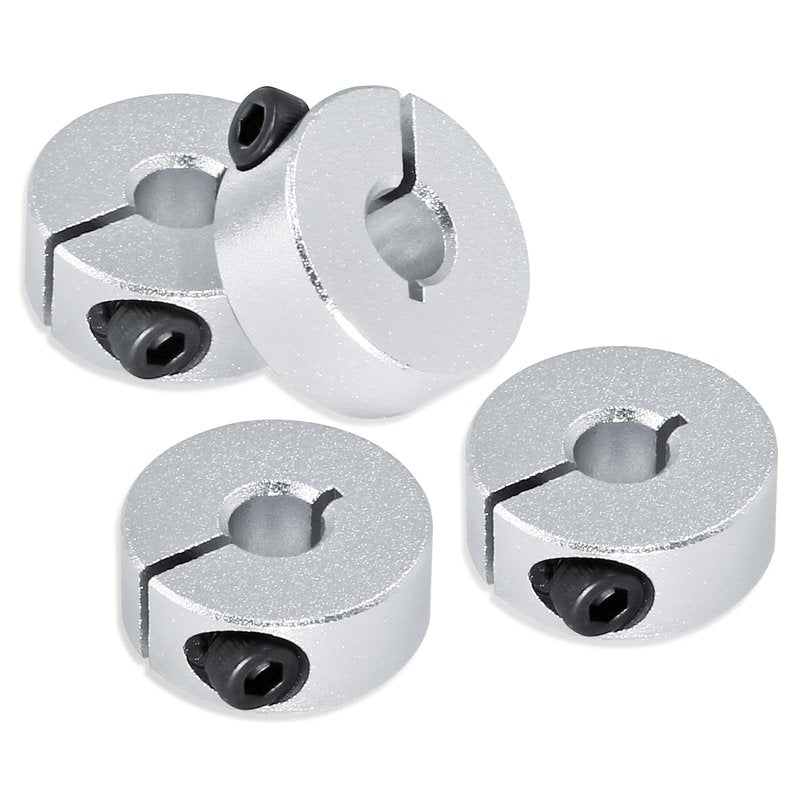 Hordion 4Pcs 6mm Split Shaft Collar, Aluminum One Piece Shaft Locking Collar, 6mm Bore Diameter, 20mm OD, 8mm Thickness, with M4 Screws