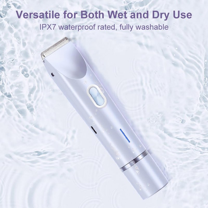 Bikini Trimmer for Women 2 in 1 Dual Head - IPX7 Waterproof Painless Electric Razors for Beauty, Pubic Hair, Face, Legs & Underarms– Portable Cordless Shaver with Fast Charging, Easy Cleaning (Blue)