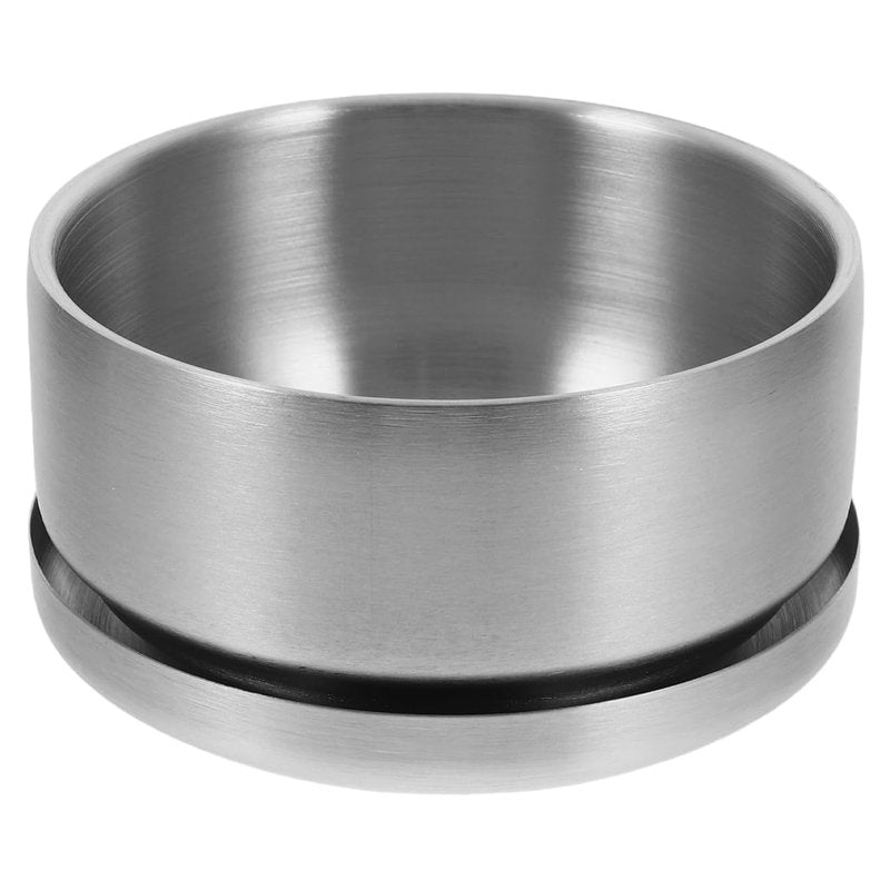 DEARMAMY Stainless Steel Shaving Bowl with Lid, Double Layer Heat Insulation Soap Mug, Mirror Polished Lathering Dish for Traditional Wet Shaving