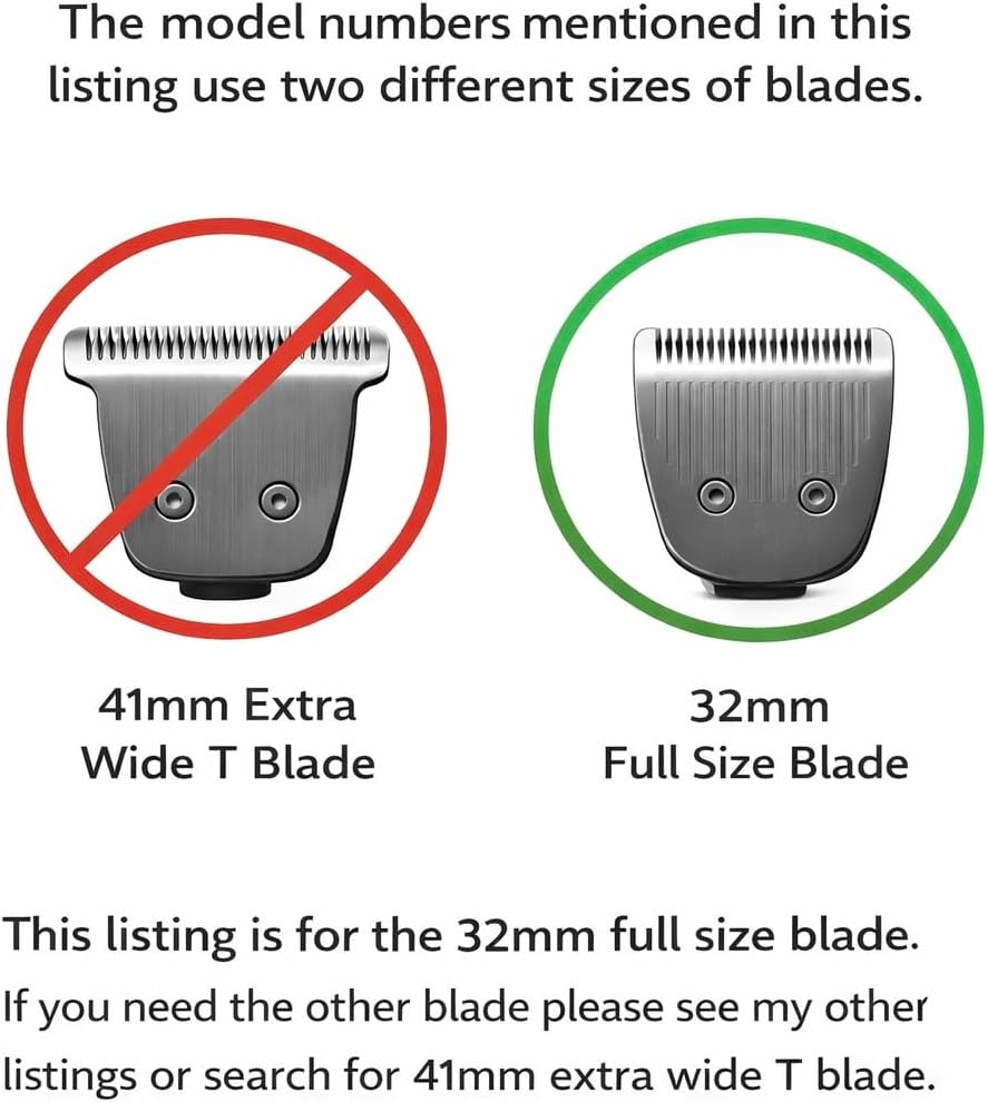 Philips Norelco Trimmer Replacement 32mm Blade Cutter Head | Full Size Attachment for MG9525, MG9575, MG9740