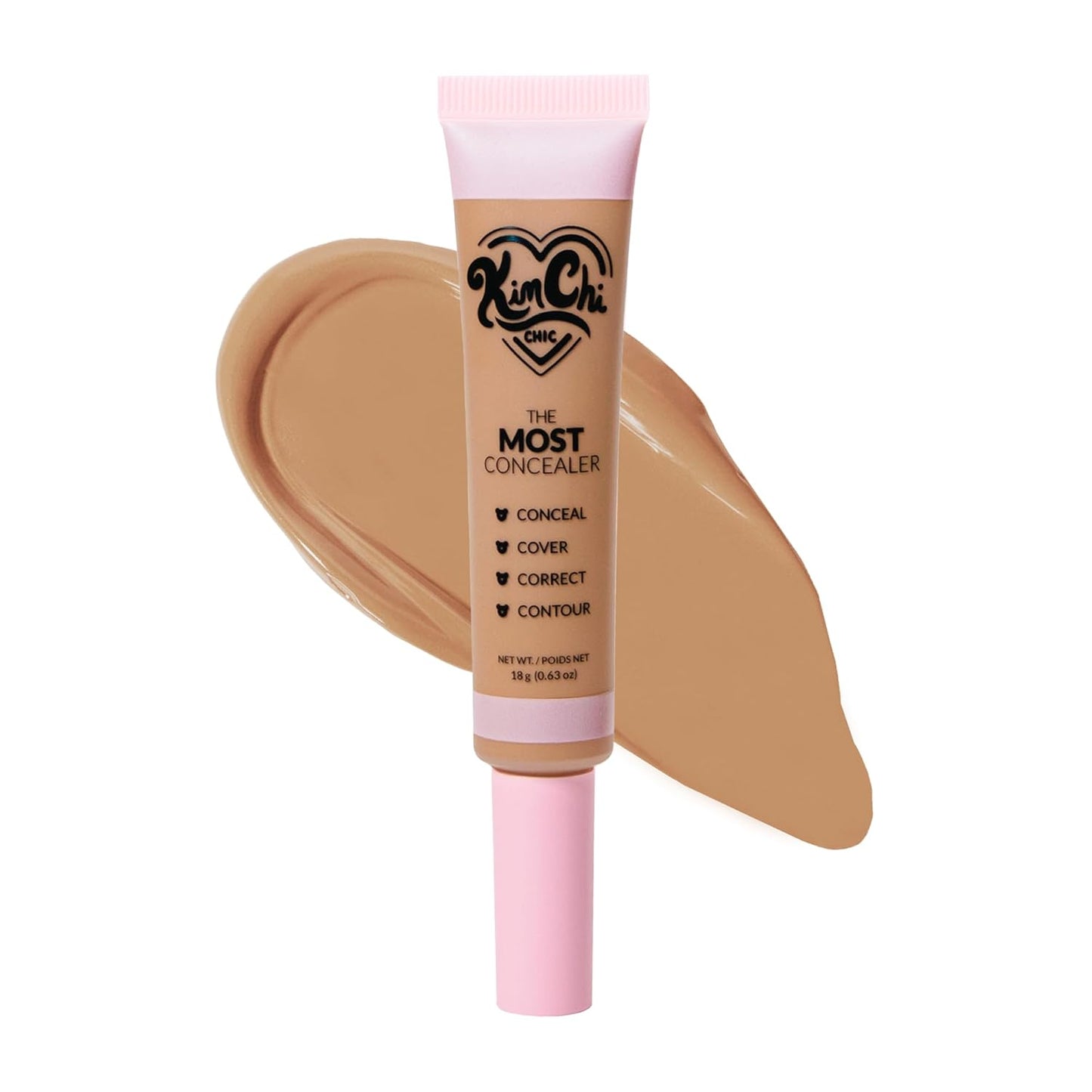 KimChiChic Concealer - Full Coverage Water Resistant Multi-Use Formula | Matte Satin Finish | 0.63 oz, 01-Ivory