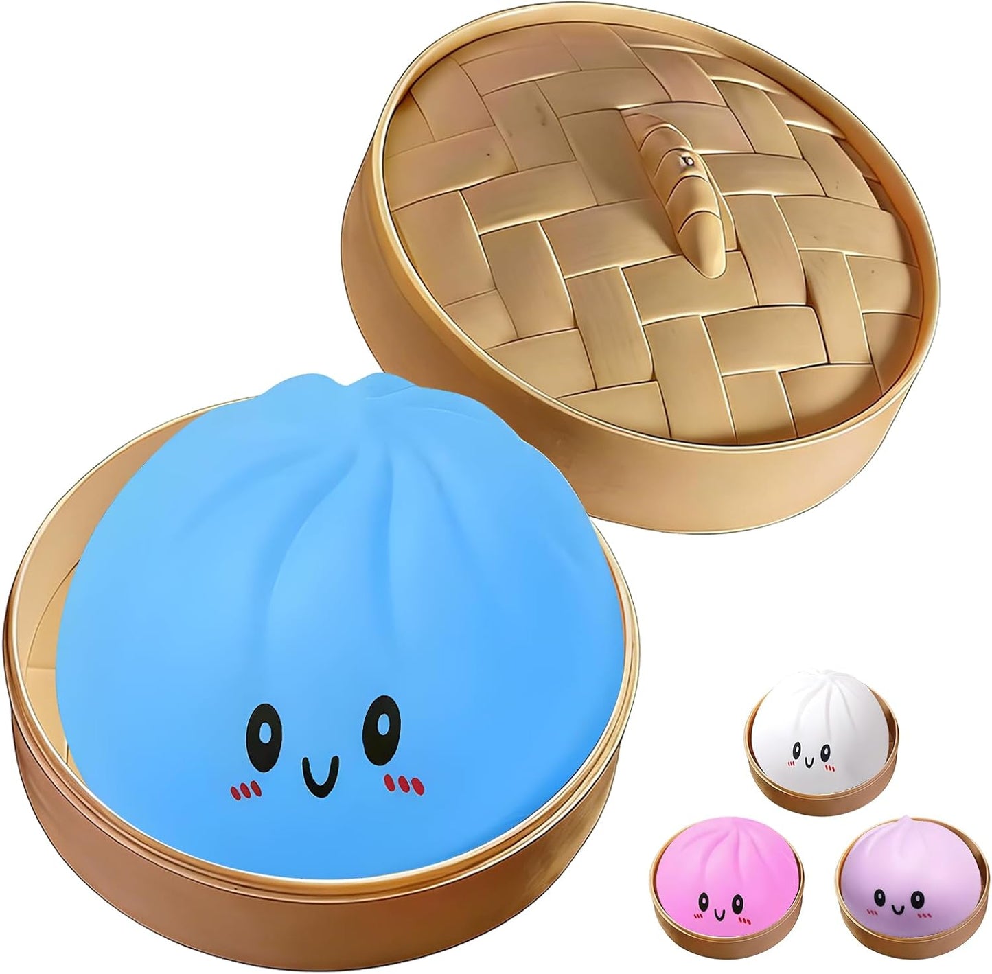 Squishy Dumpling Toy - Jumbo Mystery Fidget Stress Relief | Soft Decompression Dough for Kids & Adults - Blue