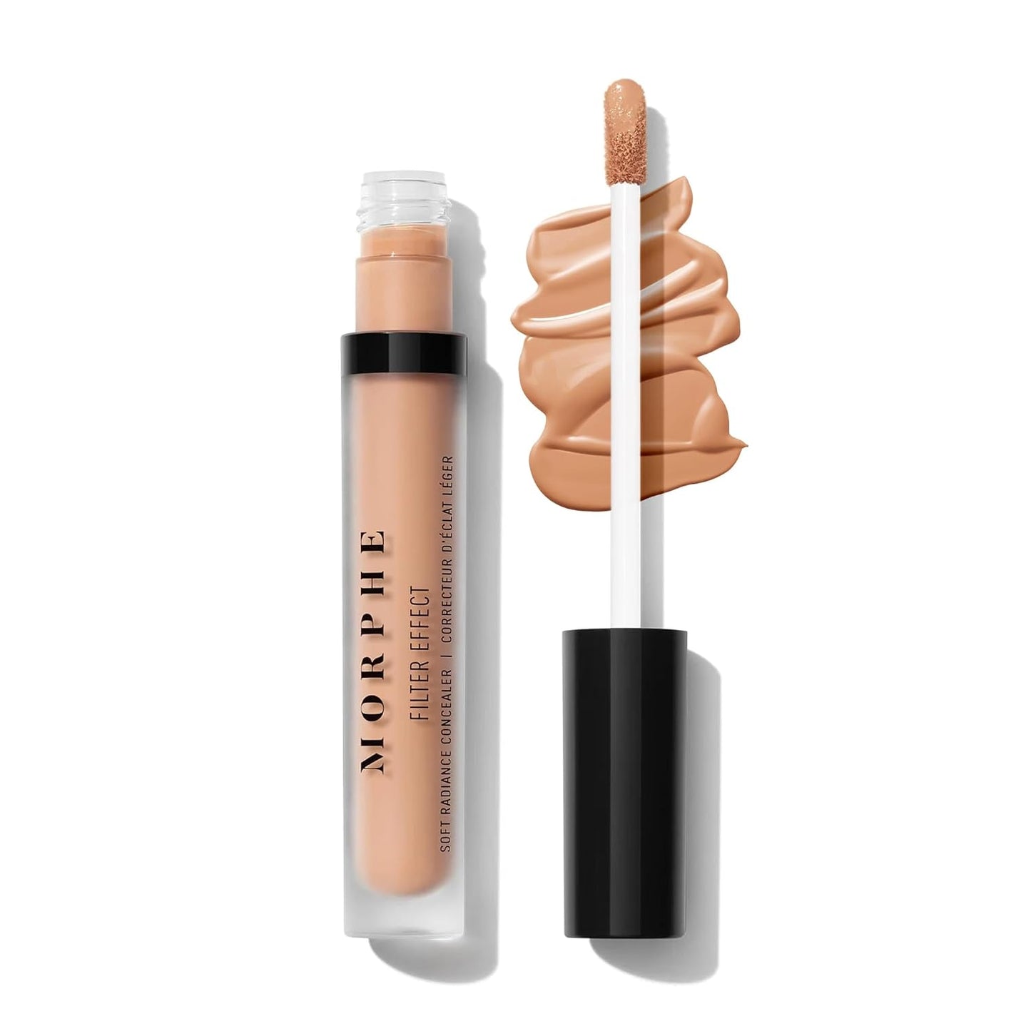 Morphe Filter Effect Soft Radiance Concealer - Buildable Liquid Makeup with Hyaluronic Acid & Pomegranate | Deep 34 (Cool) 0.12 fl oz