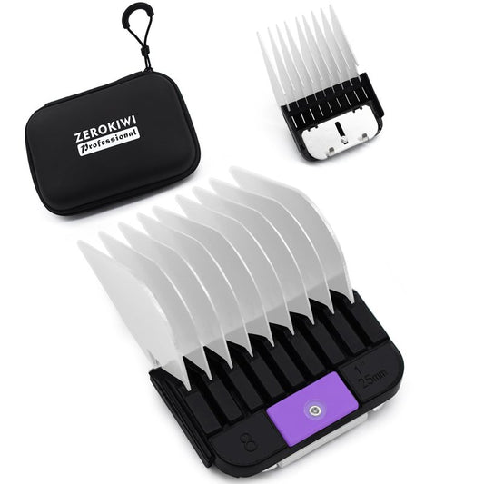Professional A5-Style Animal Clipper Stainless Steel Color-Coded Snap-on Attachment Guard Guide Comb, 1/8"-1" Compatible with Wahl KM Series Oster A5 Andis Detachable Blade Pet Dog Groomers (#8-1")