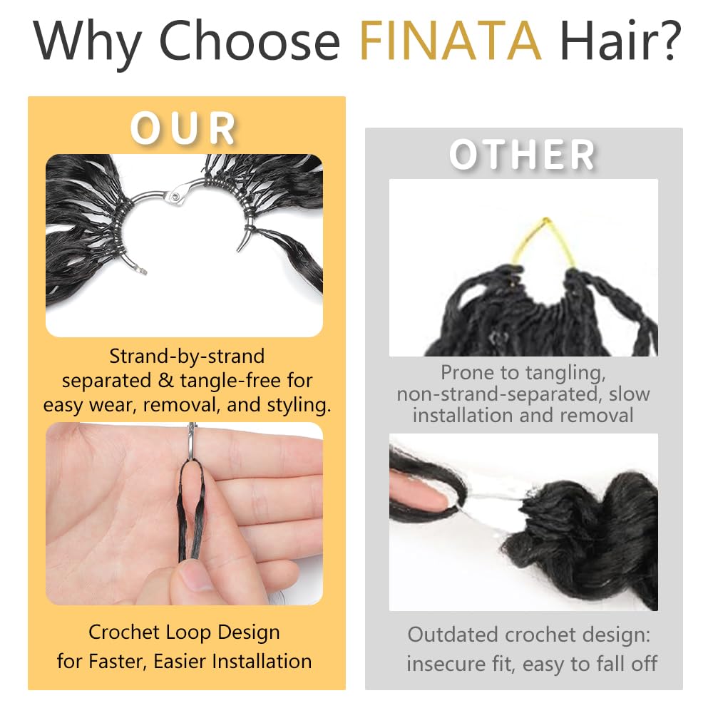 Human Crochet Hair - 16 Inch Deep Ocean Wave Bundles for Black Women | 120 Strands, 150G, Miracle Knots