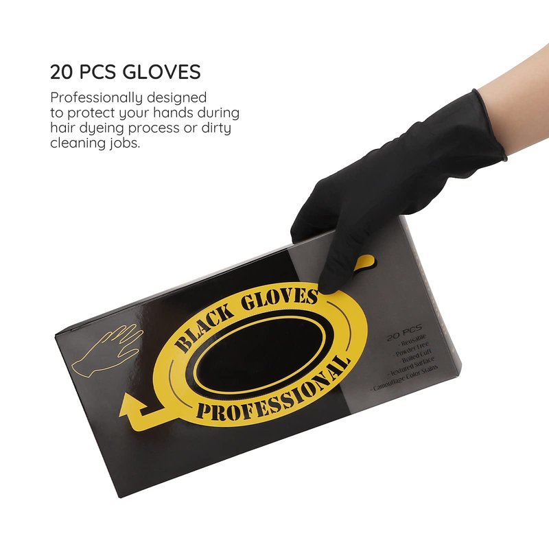 Segbeauty Powder Free Gloves, 12 INCH Black Thickened Prolonged Reusable Gloves Small, 12 Counts Non-Latex Washable Glove Home Kitchen Cleaning Glove Hair Dye Accessories Pedicure Supplies Tools