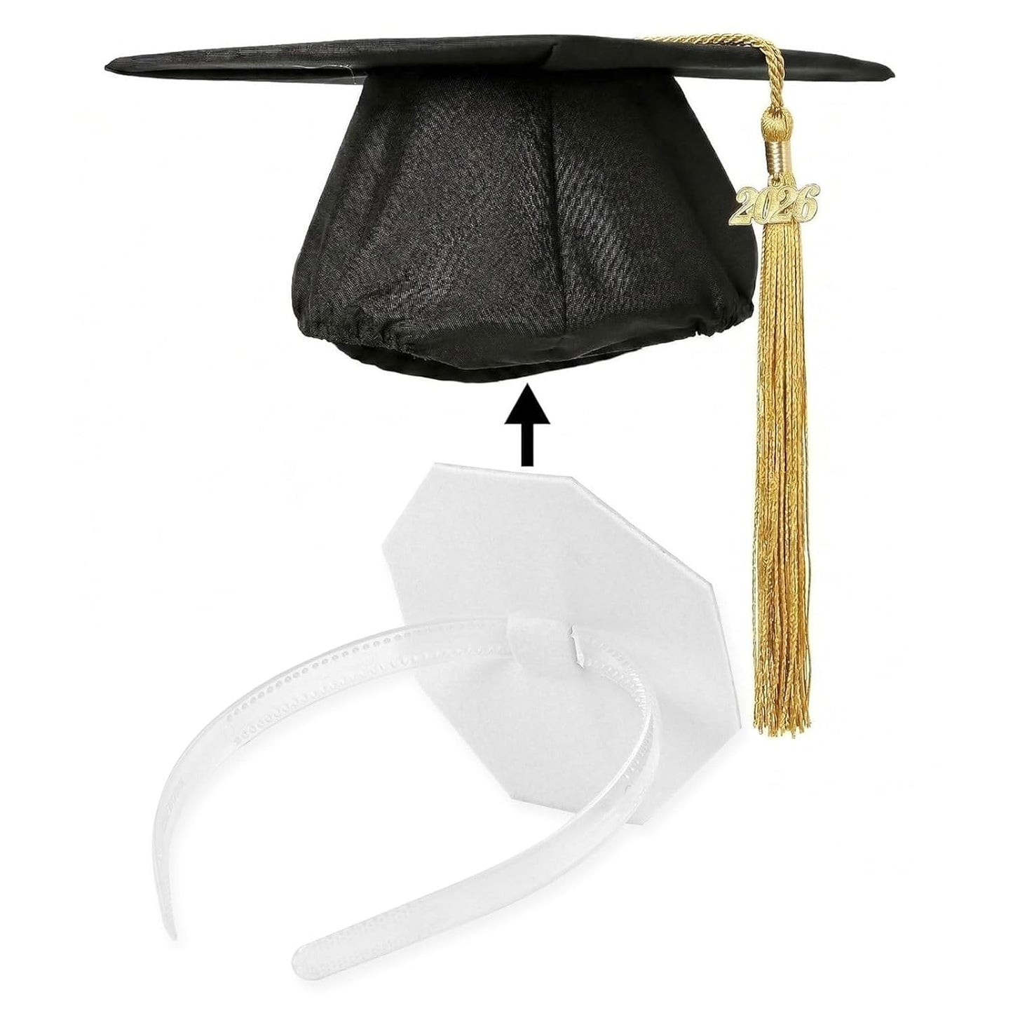 Graduation Cap Headband Insert - Secure Clip Holder for Grad Hats | Anti-Fall Hair Bands (2pcs)
