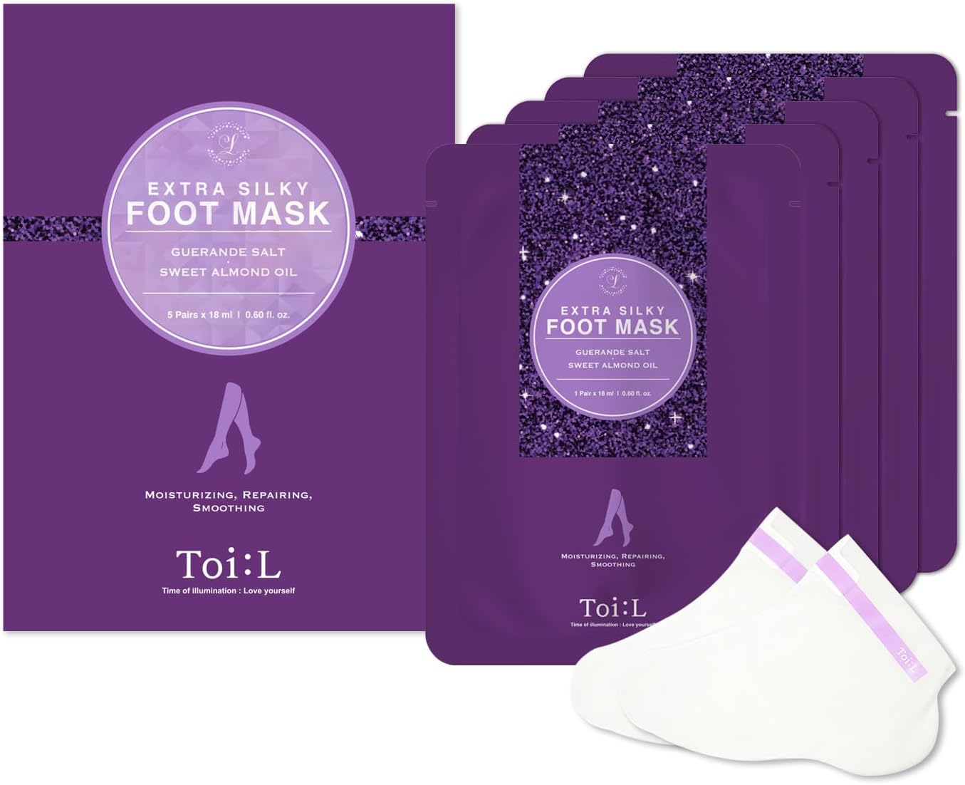 Moisturizing Hand Mask Gloves - Extra Silky Repair Treatment with White Truffle, Green Caviar & Peptides | 5 Pairs for Dry, Cracked Skin