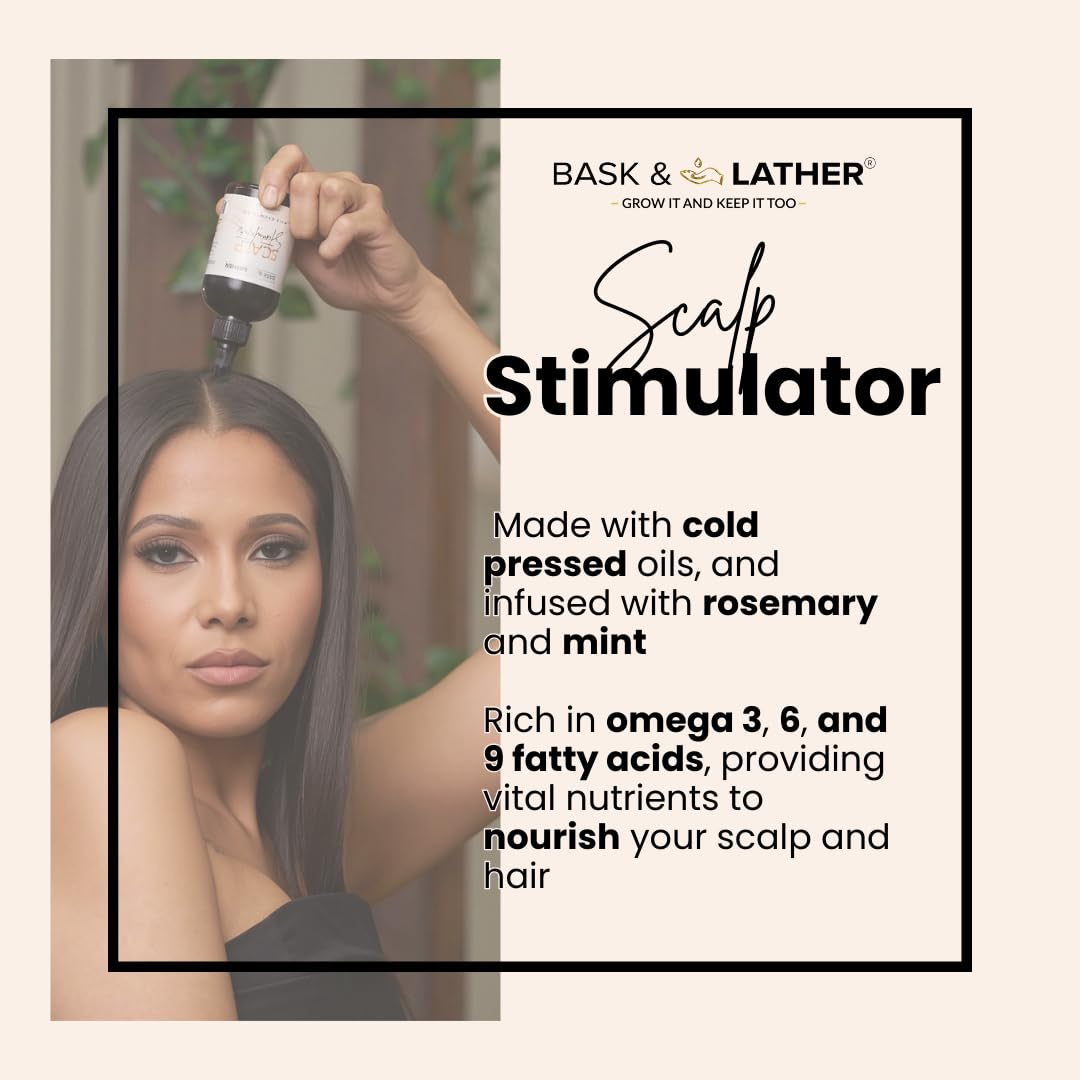 Hair Elixir & Scalp Stimulator Oil - Natural Growth Trio for Thicker, Healthier Hair | Moisturize & Soothe Scalp
