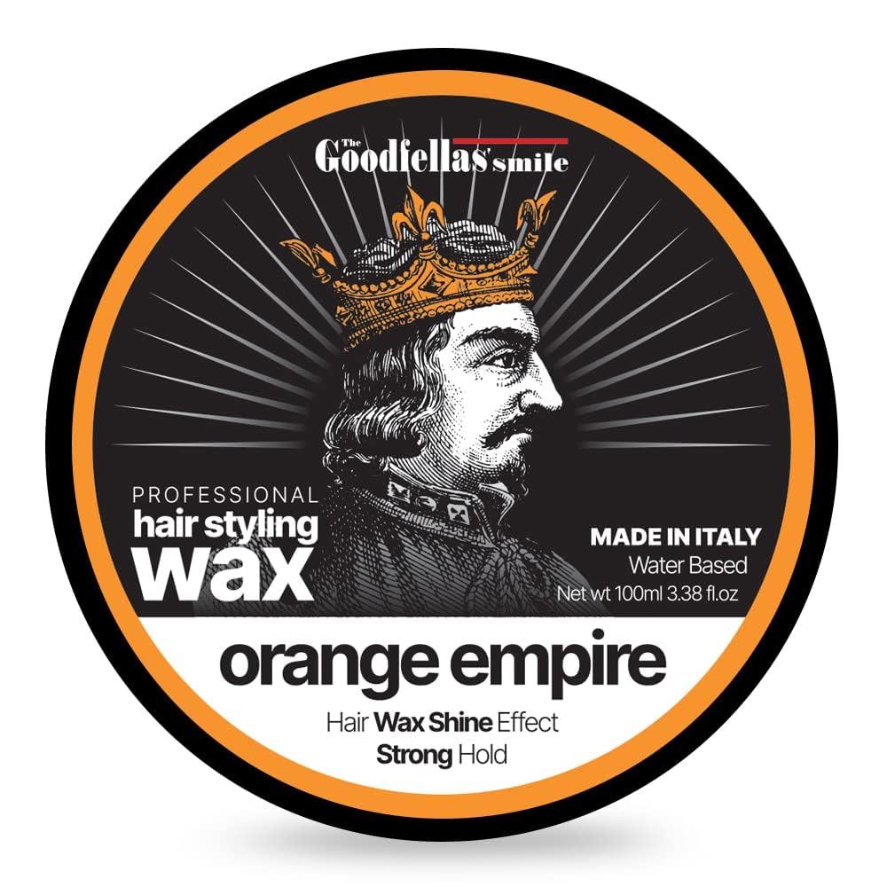 The Goodfellas' smile Hair Wax Fiber/Pomade, Strong Hold Formula, 100ml, Made in Italy (Orange Empire/Orange & Citrus)