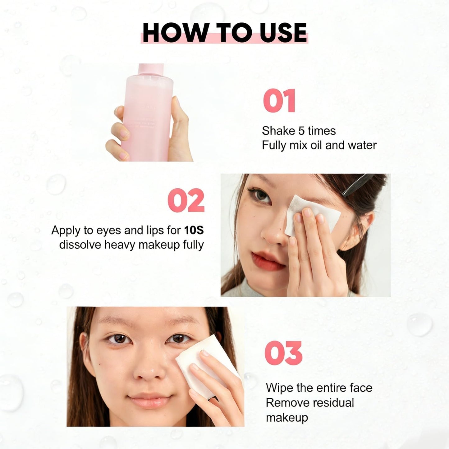 JUDYDOLL Eye & Lip Make Up Remover- Removal of Heavy Makeup,Gentle Cleanser Iron Mascara&Waterproof Makeup, Plant Formula with No Irritation, Fast, Safe&Easy, Sensitive Skin Friendly