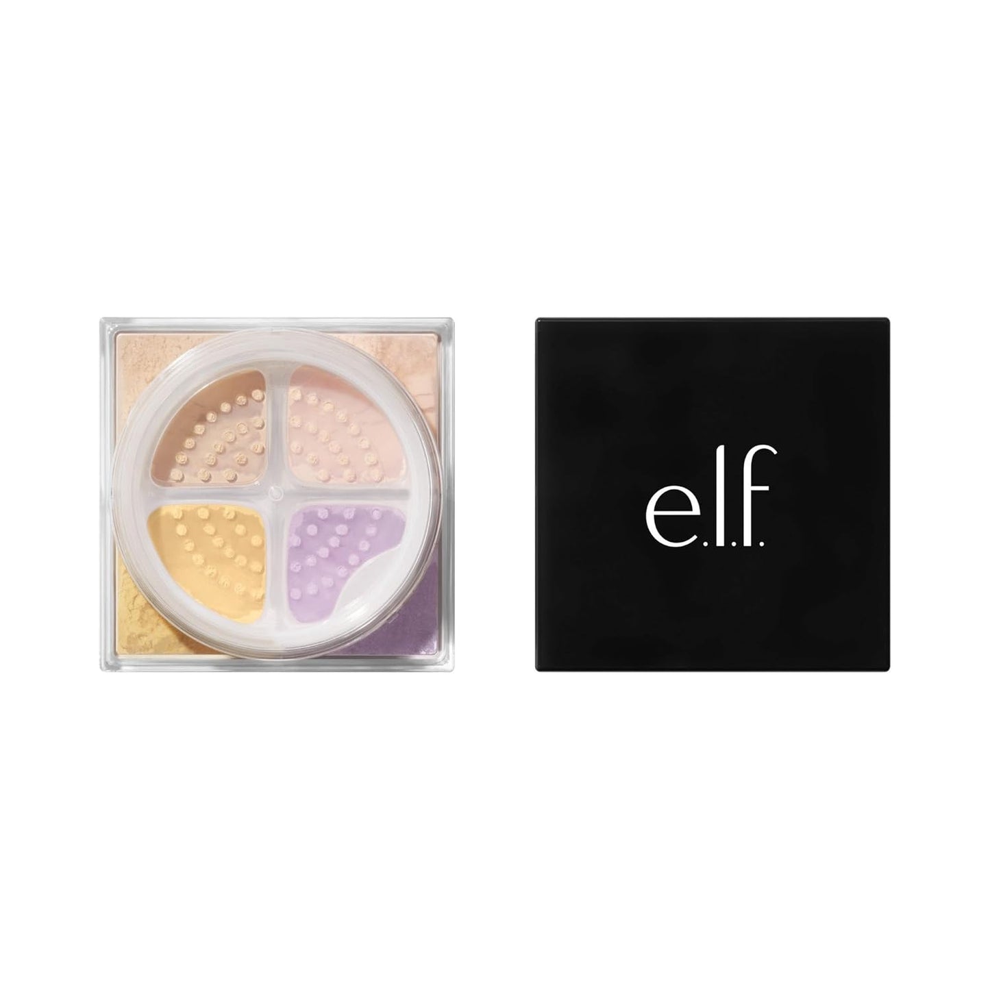 e.l.f. Brightening Loose Setting Powder Quad - Bakes, Blurs & Sets for Soft-Matte Radiance | Vegan, Medium-Tan