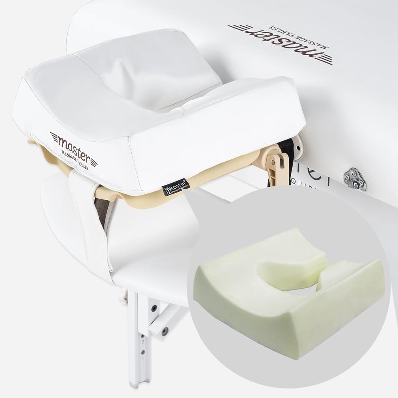 Montclair Extra Wide Massage Table - Professional Portable Spa Table with Memory Foam | Folding Adjustable Design (White)
