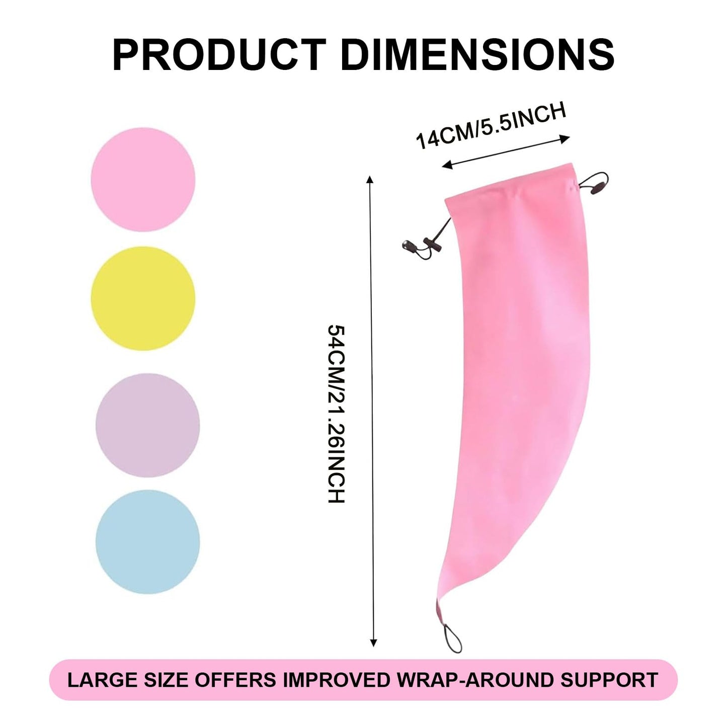 Waterproof Hair Sleeve for Long Hair, Crown Washing Shower Cap Ponytail, Reusable Adjustable, Quick Root Refresh for Shower Gym Travel Pool Beach, Time Saver (Pink, 2PC)