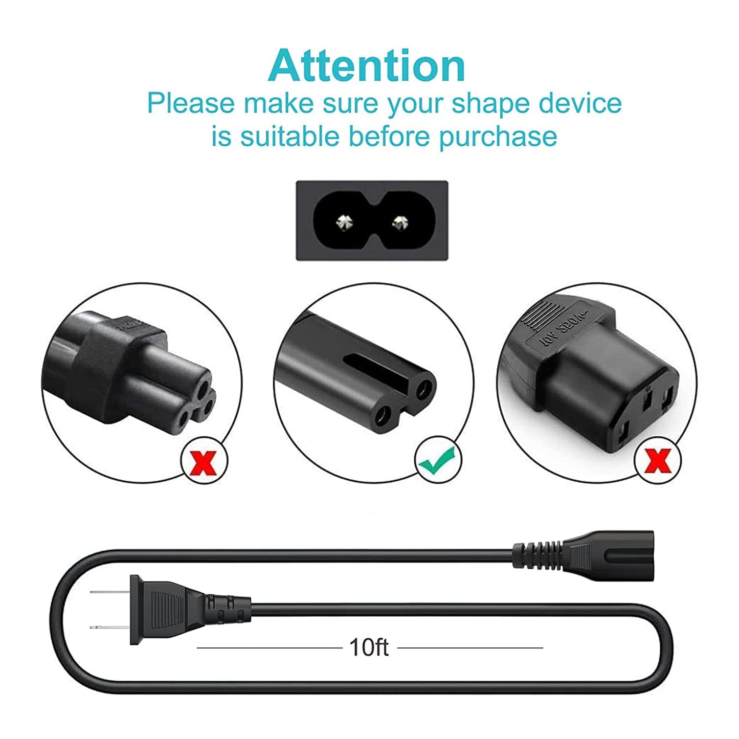 AC Power Supply Cord Plug Compatible with Cooluli Mini Fridge,Philips Respironics,Canon Printers. Marshall Stanmore Kilburn II Woburn Acton 2 Uxbridge Speaker Replacement Charger Charging Cable