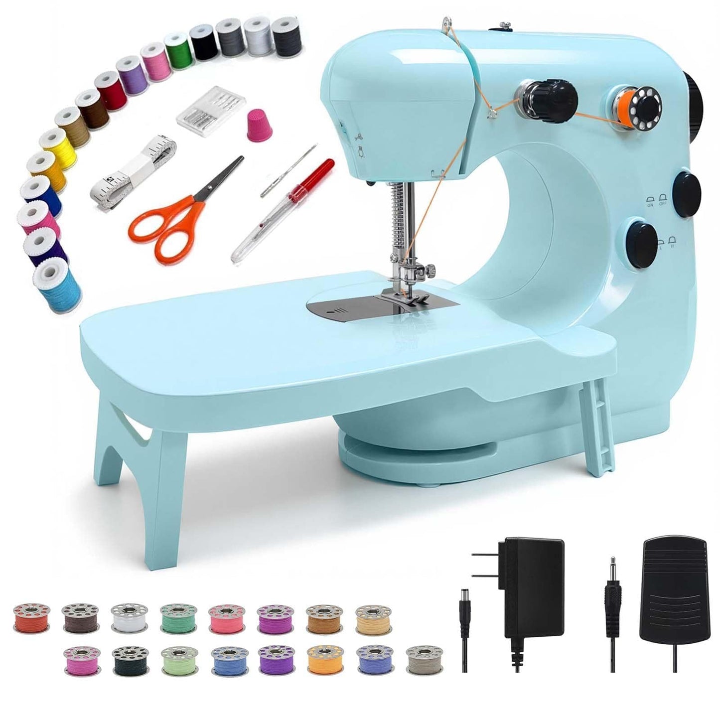 301FRJ Sewing Machine Kits for Home & School | Beginner-Friendly 2-Speed Mini Machine for DIY Crafts, Household Repairs & Fun Skill-Building with Kids & Adults