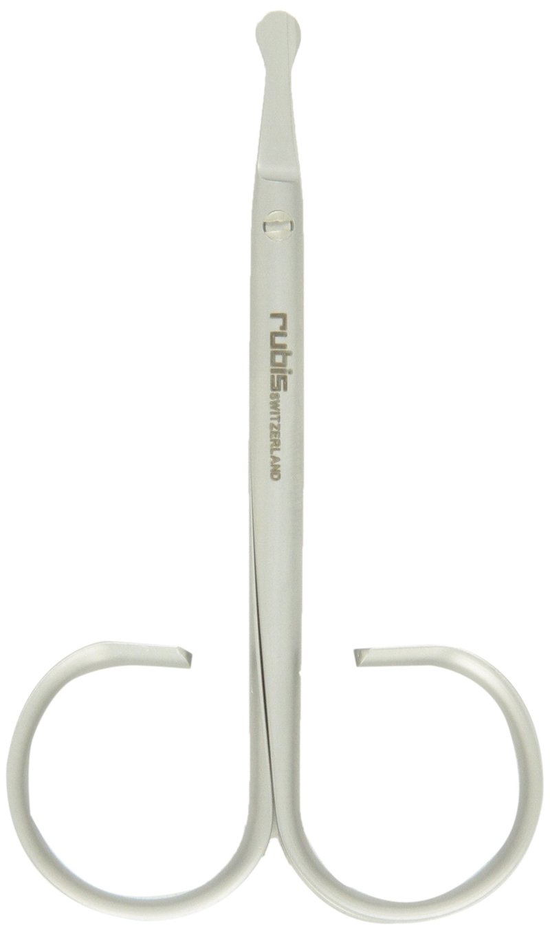 Rubis Duck Stainless Steel Scissors for Precise Nose and Ear Hair, 1F003, Made in Switzerland, Silver