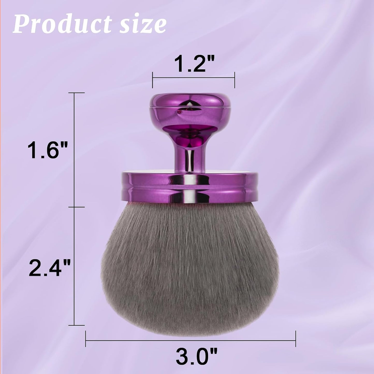 UNIMEIX 3-Inch Sunscreen Brush - Kabuki Applicator for Face & Body Makeup | Violet Drawstring Bag Included
