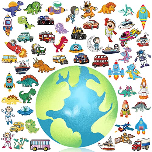 Waterproof Temporary Tattoos for Kids - 300 Dinosaur, Vehicle & Space Designs