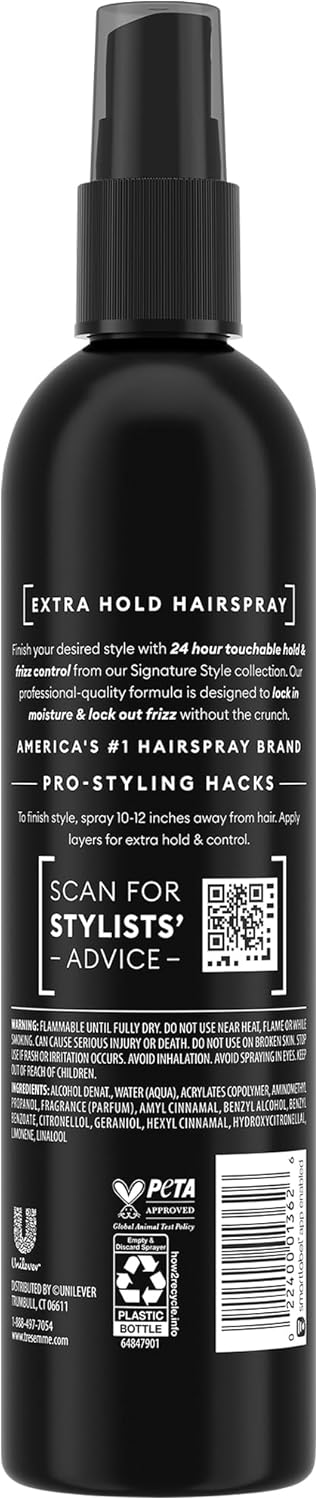 TRESemmé Extra Hold Non-Aerosol Hairspray - 24-Hour Frizz Control & Keratin Repair | 3-Pack