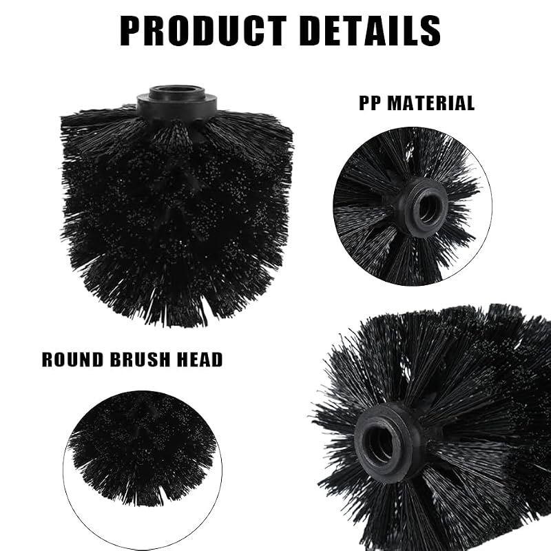4-Pack Toilet Brush Replacement Heads with Stiff Bristles
